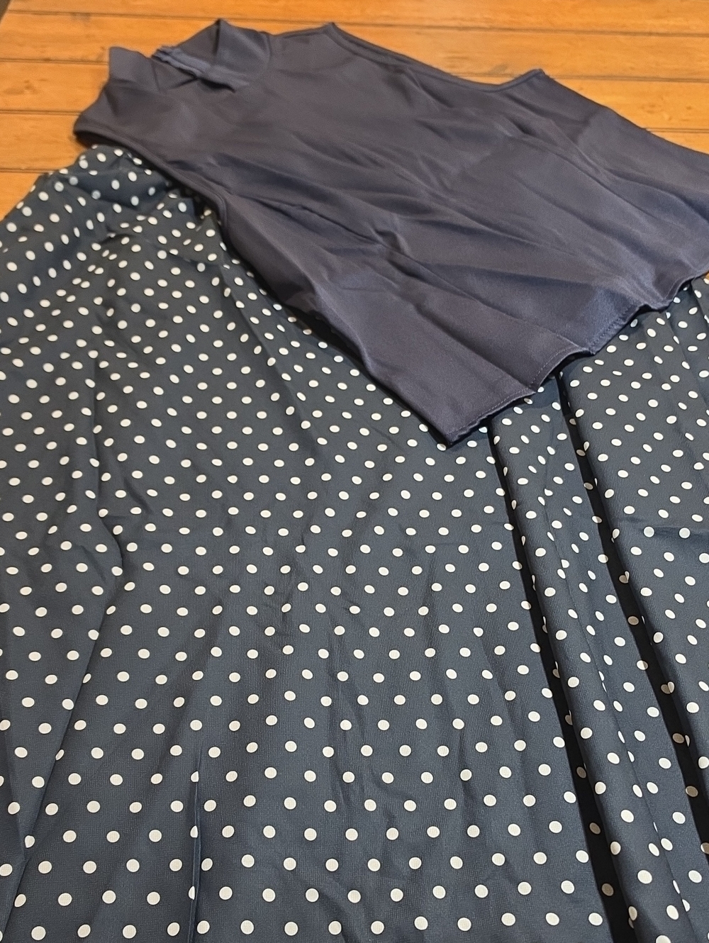 Navy Polka Dot A-Line Women's Skirt